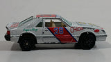 Yatming Ford Mustang Pace Car No. 1028 White Die Cast Toy Muscle Race Car Vehicle