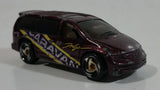 1998 Hot Wheels First Editions Dodge Caravan Van Dark Red Burgundy Die Cast Toy Car Vehicle