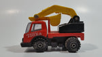 Vintage Tonka Mobile Excavator Truck Orange and Yellow Pressed Steel and Plastic Toy Car Vehicle