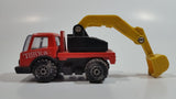 Vintage Tonka Mobile Excavator Truck Orange and Yellow Pressed Steel and Plastic Toy Car Vehicle