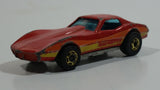 1982 Hot Wheels Gold Hot Ones Corvette Stingray Red Die Cast Toy Car Vehicle - Hong Kong