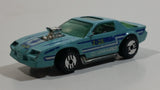 1990 Hot Wheels Blown Camaro Z28 Light Blue Turquoise Die Cast Toy Car Vehicle UH