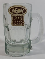 Vintage A & W Root Beer Logo 5 3/4" Tall Clear Glass Mug