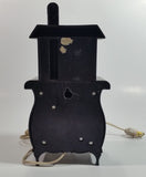 Vintage Spartus Antique Style Black Pot Belly Stove Shaped Electric Plugin Clock