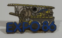 1986 Vancouver Exposition Expo 86 Ernie The Astronaut Flying an Airplane Enamel Metal Lapel Pin