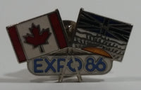 1986 Vancouver Exposition Expo 86 Canada and British Columbia Flags Enamel Metal Lapel Pin