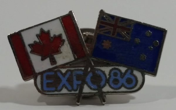 1986 Vancouver Exposition Expo 86 Canada and Australia Flags Enamel Metal Lapel Pin