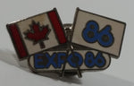 1986 Vancouver Exposition Expo 86 Canada and 86 Flags Enamel Metal Lapel Pin