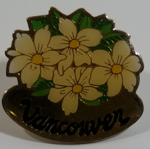 Vancouver, BC Dogwood Flower Themed Enamel Metal Lapel Pin Souvenir Travel Collectible