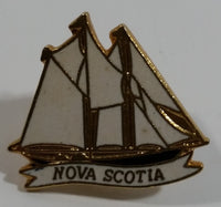 Nova Scotia Canada Sail Boat Shaped Enamel Metal Lapel Pin Souvenir Travel Collectible