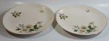 Vintage Johnson Bros Jasmine or North Carolina Piedmont Style White Flowers Gold Rimmed 10" Diameter Dinner Plates Set of 2
