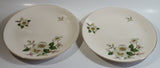 Vintage Johnson Bros Jasmine or North Carolina Piedmont Style White Flowers Gold Rimmed 10" Diameter Dinner Plates Set of 2