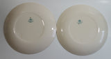 Vintage Johnson Bros Jasmine or North Carolina Piedmont Style White Flowers Gold Rimmed 10" Diameter Dinner Plates Set of 2