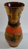 Vintage Carstens Tonnieshof Earthen Brown with Lava and Bumps 10" Tall Pottery Vase