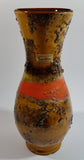 Vintage Carstens Tonnieshof Earthen Brown with Lava and Bumps 10" Tall Pottery Vase
