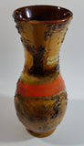 Vintage Carstens Tonnieshof Earthen Brown with Lava and Bumps 10" Tall Pottery Vase