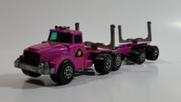 Vintage 1971 Lesney Matchbox Super Kings Scammel Contractor Purple Pink Semi Log Hauling Truck Pink Purple Die Cast Toy Car Vehicle