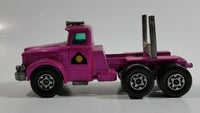 Vintage 1971 Lesney Matchbox Super Kings Scammel Contractor Purple Pink Semi Log Hauling Truck Pink Purple Die Cast Toy Car Vehicle