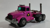 Vintage 1971 Lesney Matchbox Super Kings Scammel Contractor Purple Pink Semi Log Hauling Truck Pink Purple Die Cast Toy Car Vehicle