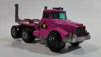 Vintage 1971 Lesney Matchbox Super Kings Scammel Contractor Purple Pink Semi Log Hauling Truck Pink Purple Die Cast Toy Car Vehicle