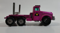 Vintage 1971 Lesney Matchbox Super Kings Scammel Contractor Purple Pink Semi Log Hauling Truck Pink Purple Die Cast Toy Car Vehicle