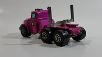 Vintage 1971 Lesney Matchbox Super Kings Scammel Contractor Purple Pink Semi Log Hauling Truck Pink Purple Die Cast Toy Car Vehicle