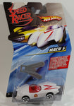 2008 Hot Wheels Speed Racer Movie Mach 5 Saw Blades White Plastic Die Cast Toy Car Vehicle 5DOT - New in Package Sealed