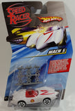 2008 Hot Wheels Speed Racer Movie Mach 5 Jump Jacks White Plastic Die Cast Toy Car Vehicle 5DOT - New in Package Sealed