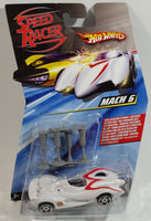 2008 Hot Wheels Speed Racer Movie Mach 6 Jump Jacks White Plastic Die Cast Toy Car Vehicle PR5 - New in Package Sealed