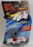 2008 Hot Wheels Speed Racer Movie Mach 5 Jump Jacks White Plastic Die Cast Toy Car Vehicle 5DOT - New in Package Sealed