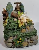Heritage Mint Flower and Blue Bird Tea Cup Themed Musical Water Fountain