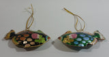 Set of 2 Handmade Cloisonne Enamel on Metal Gourami Style Colorful Tropical Fish Ornaments