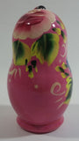 Vintage U.S.S.R Soviet Union Russian Pink with Ladybug Wooden Nesting Dolls Set of 5