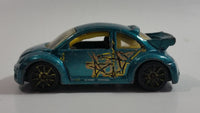 2007 Hot Wheels Pop-Offs Volkswagen New Beetle Cup Metalflake Teal Die Cast Toy Car Vehicle