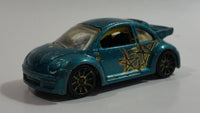 2007 Hot Wheels Pop-Offs Volkswagen New Beetle Cup Metalflake Teal Die Cast Toy Car Vehicle