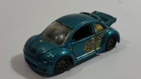 2007 Hot Wheels Pop-Offs Volkswagen New Beetle Cup Metalflake Teal Die Cast Toy Car Vehicle