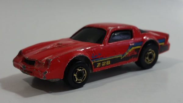 1986 Hot Wheels Chevrolet Camaro Z28 Red Die Cast Toy Muscle Car Vehicle