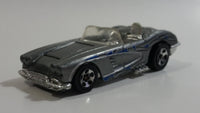 2007 Hot Wheels Engine Revealers '58 Corvette Coupe Convertible Metallic Grey Die Cast Toy Car Vehicle with Opening Hood