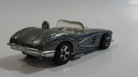 2007 Hot Wheels Engine Revealers '58 Corvette Coupe Convertible Metallic Grey Die Cast Toy Car Vehicle with Opening Hood