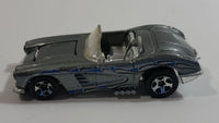 2007 Hot Wheels Engine Revealers '58 Corvette Coupe Convertible Metallic Grey Die Cast Toy Car Vehicle with Opening Hood