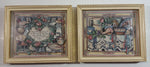 1990 Susan Winget "May true friends be around you" 5 3/4" x 6 3/4" Framed 3D Shadow Box Set of 2