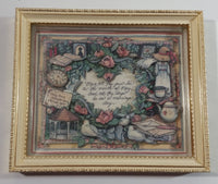 1990 Susan Winget "May true friends be around you" 5 3/4" x 6 3/4" Framed 3D Shadow Box Set of 2