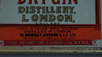 Vintage Gordon's Dry Gin Distillery, London, England "The Heart Of A Good Cocktail" Small 5 1/2" x 5 3/4" Metal Framed Glass Mirror Advertisement