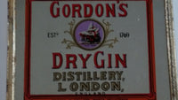 Vintage Gordon's Dry Gin Distillery, London, England "The Heart Of A Good Cocktail" Small 5 1/2" x 5 3/4" Metal Framed Glass Mirror Advertisement