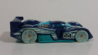 2017 Hot Wheels HW Glow Wheels 24 Ours Dark Blue Die Cast Toy Race Car Vehicle