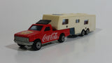 Vintage Majorette Coca-Cola Coke Camping Car Truck Red and 5th Wheel Trailer Camping Car Deluxe Cream White Die Cast Toy Car Vehicle Set No. 278 & No. 313 1/60 Scale