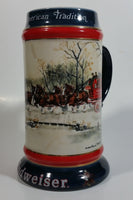 1990 Budweiser Holiday Stein Collection An American Tradition Ceramic Beer Stein By Artist Susan Sampson - Handcrafted in Brazil by Ceramarte