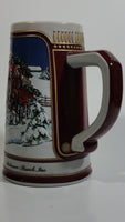 1989 Budweiser Holiday Stein Collection Collector's Series "The hitch on a winter's evening." Ceramic Beer Stein - Handcrafted in Brazil by Ceramarte