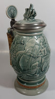 ﻿1992 Avon Limited Edition Ceramarte Christopher Columbus New World Stein Hand Painted Ceramic Beer Stein Made in Brazil