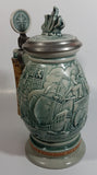 ﻿1992 Avon Limited Edition Ceramarte Christopher Columbus New World Stein Hand Painted Ceramic Beer Stein Made in Brazil